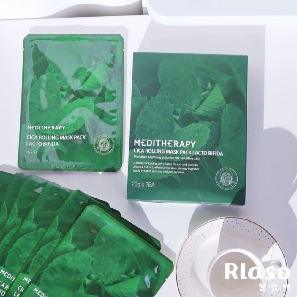 【Rlaso】MEDITHERAPY | CICA積雪草毛孔緊緻面膜一盒7入 保濕 舒緩 鎮靜-細節圖2