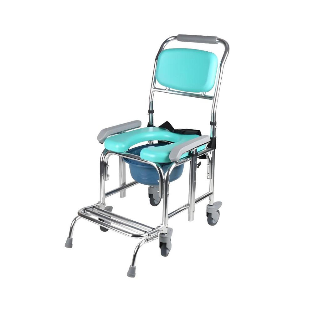 【免運】便盆椅 馬桶椅 FZK-4303 U型坐墊 帶輪型 防前傾洗澡輪椅 洗澡 有輪便盆椅 便器椅 沐浴椅 便盆椅坐墊-細節圖2