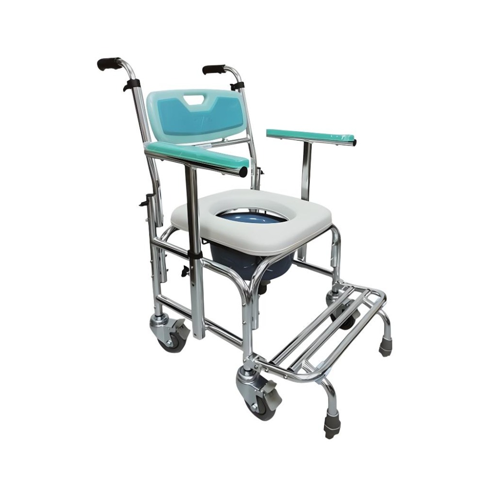 鋁合金馬桶椅 4306  扶手升降馬桶椅 防傾倒馬桶椅 洗澡椅 沐浴椅 長照輔具 移位馬桶椅-細節圖2
