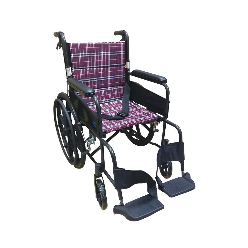 【免運】富士康折背輪椅 FZK-25B  鋁合金輪椅 手動輪椅 FZK25B  雙層背墊 後背可折 踏板可收 可補助-細節圖2