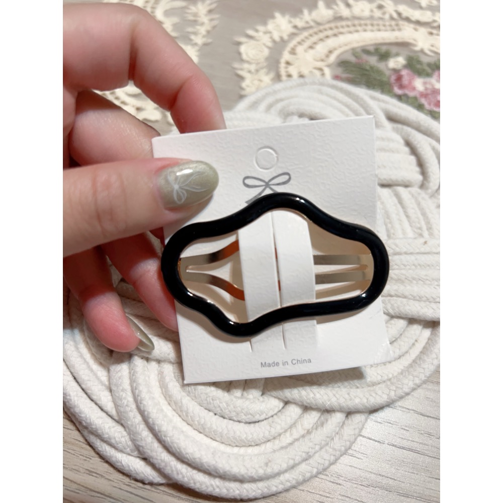 黑色雲朵彈力髮夾-細節圖2