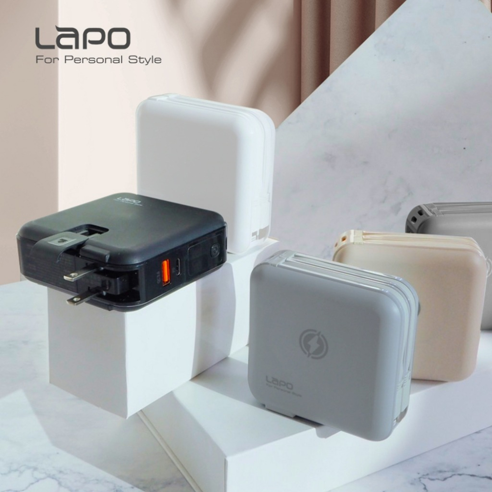 【LAPO】二代 多功能無線充電行動電源 行動電源二代 行動電源 行動電源自帶線 LAPO二代 iPhone15 適用-細節圖2