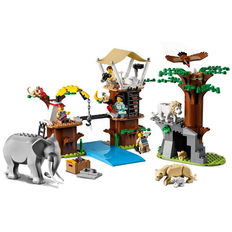 正版 樂高 60307 城鎮系列 野生動物救援營 大象 獅子 豹 猴子 老鷹 越野車 摩托車 橡皮艇 LEGO-細節圖4