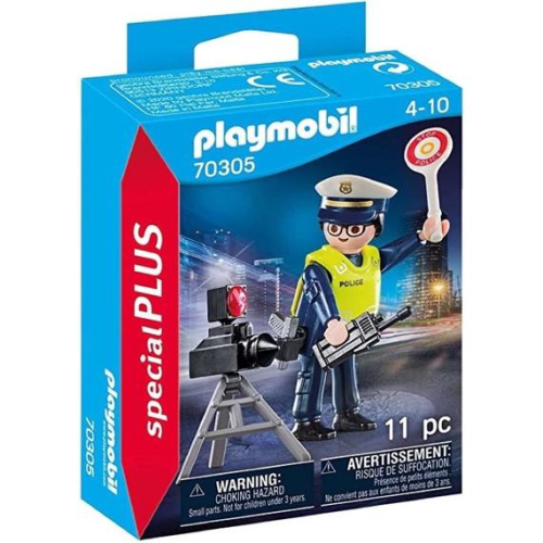 正版 摩比人 測速照相 警察 Playmobil 70305 交通警察 測速器 積木 公仔 人偶