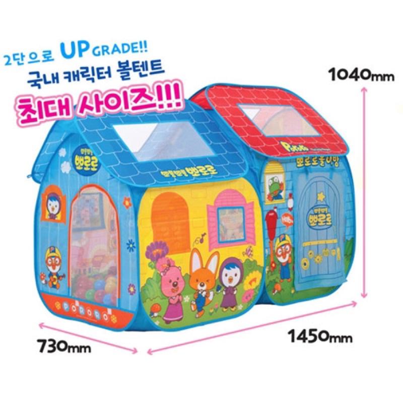 正版 韓國 PORORO 雙層球池遊戲組 企鵝 房子 兒童玩具-細節圖2