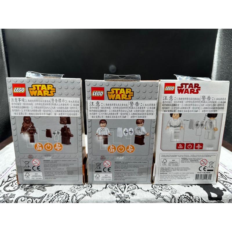 正版 LEGO 星際大戰 LED 發光 鑰匙圈 Chewbacca Han SOLO LEIA 人偶 公仔 積木-細節圖2