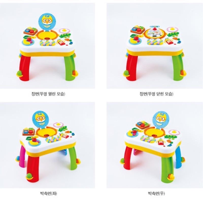 正版 韓國 PORORO 吃飯飯學習餐桌遊戲組 兒童餐桌 兒童玩具 企鵝 多功能 遊戲 桌子 玩具桌-細節圖5