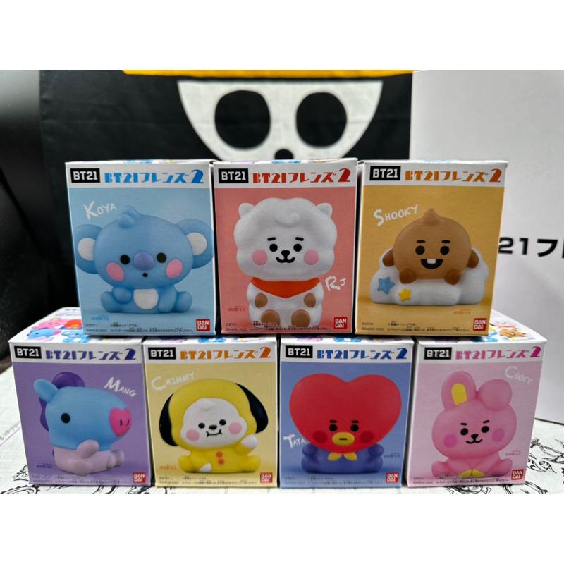 正版 BT21 好朋友2 盒玩 Line UP 7 萬代 日本 日版 Bandai 公仔 可愛 療癒 坐姿 聯名 第二彈 - 蒙面加菲貓玩具店