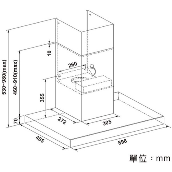 《日成》豪山牌90cm歐化倒T型除油煙機 (VTQ-9206)-細節圖4