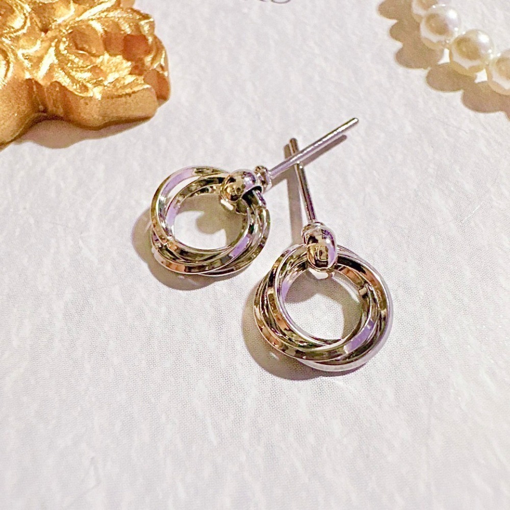 【正韓 多層細圈簡約耳環 】韓國耳環 韓國史品 女生飾品 女生耳環 時尚配件 首飾 耳環#WA7210-規格圖2