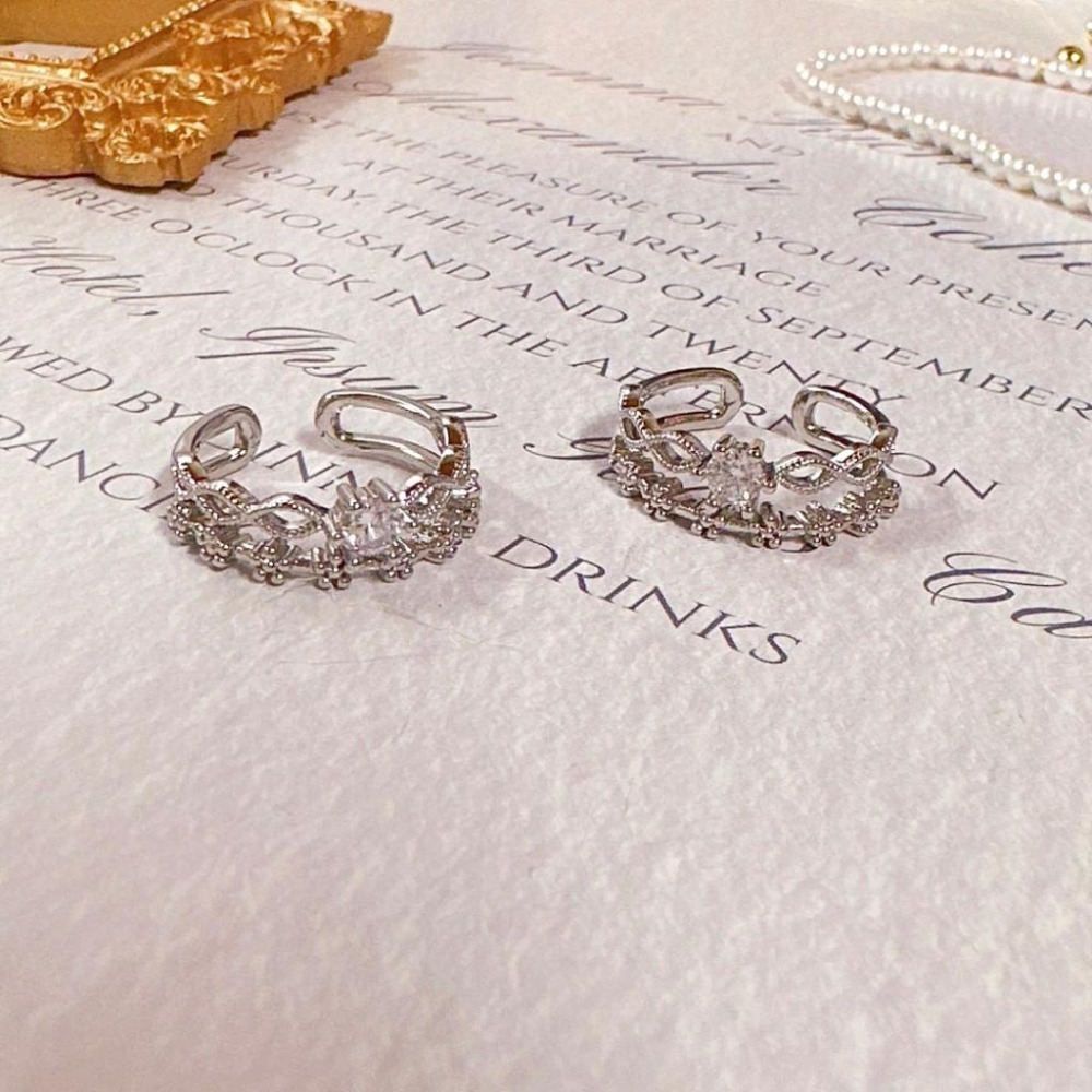 【韓系雙層水鑽戒指】開口戒 鑲鑽 女生戒指 女生飾品  戒指 飾品 CA0402-細節圖3