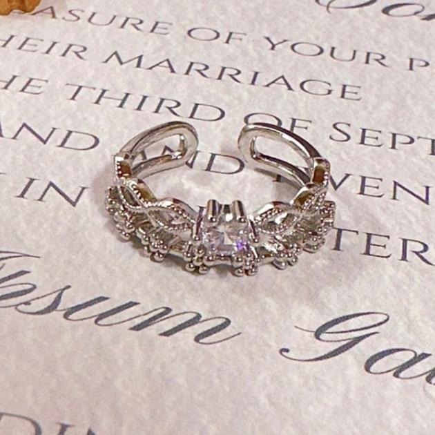 【韓系雙層水鑽戒指】開口戒 鑲鑽 女生戒指 女生飾品  戒指 飾品 CA0402-細節圖5