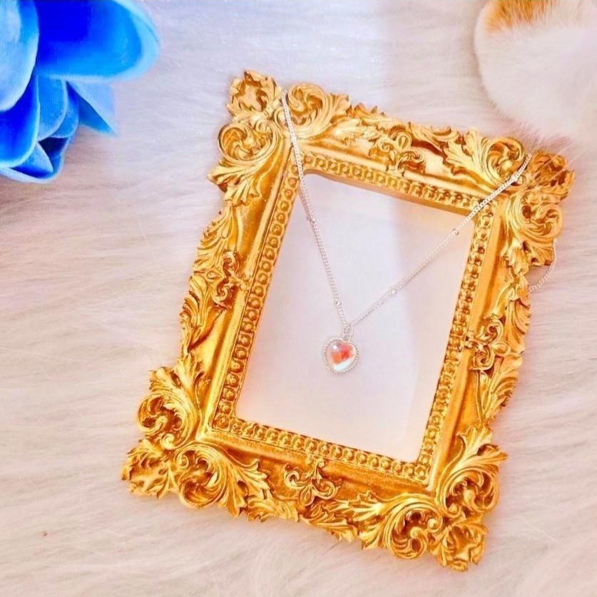 【月神之淚·心光】925純銀 愛心月光石項鍊 鎖骨項鍊 女生項鍊 愛心項鍊 飾品 #CA0213-細節圖5