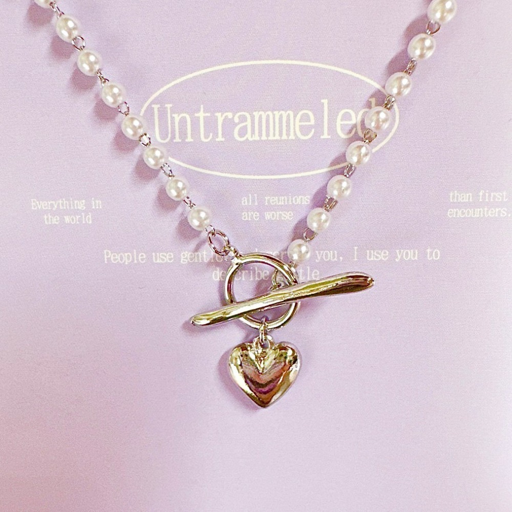 【正韓 甜美珍珠鏈愛心OT扣項鍊 】韓國項鍊 女生飾品 項鍊 #YA5313-規格圖6