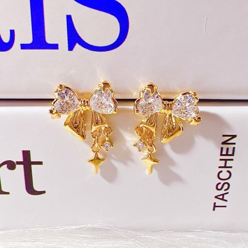 【正韓 氣質水鑽蝴蝶結垂墜耳環】韓國飾品 韓國耳環 鑲鑽 飾品 耳環 女生耳環  女生飾品 時尚配件 //WA7711-規格圖6