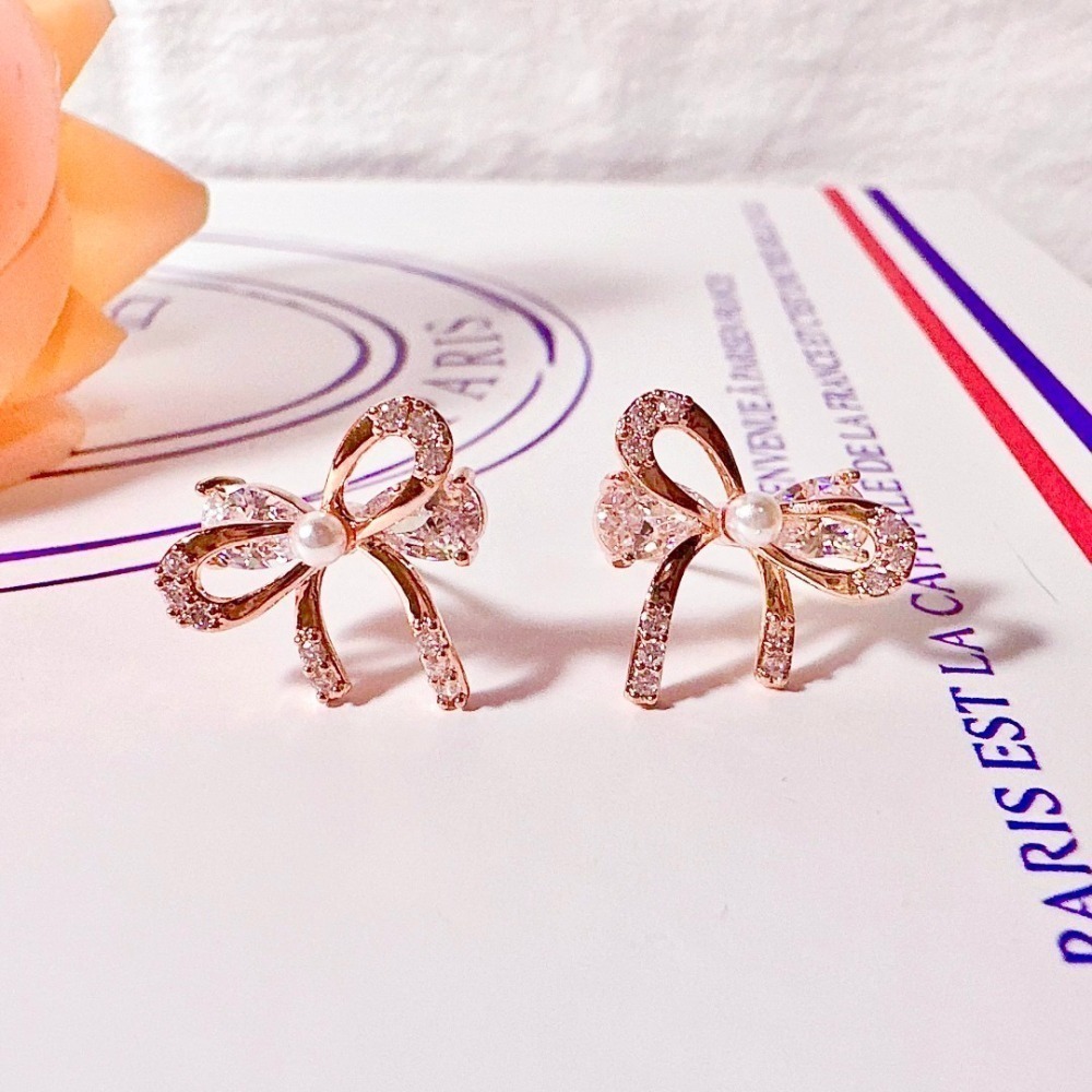 【正韓 S925耳針 蝴蝶結珍珠耳環】蝴蝶結耳環 韓國耳環 韓國飾品 鑲鑽 女生飾品  首飾 時尚配件 #WA7221-規格圖7