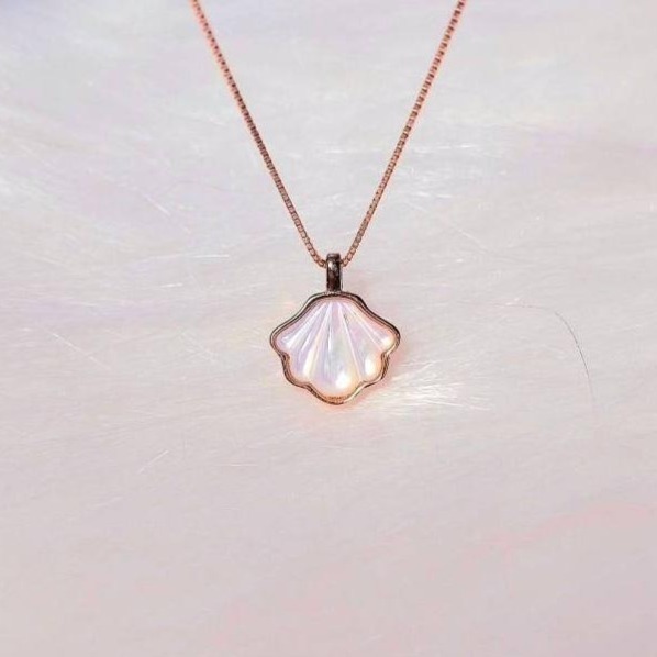 【925純銀 貝殼項鍊 】吊墜項鍊 鎖骨項鍊 女生項鍊 氣質項鍊 項鍊 飾品 #CA0201-細節圖2