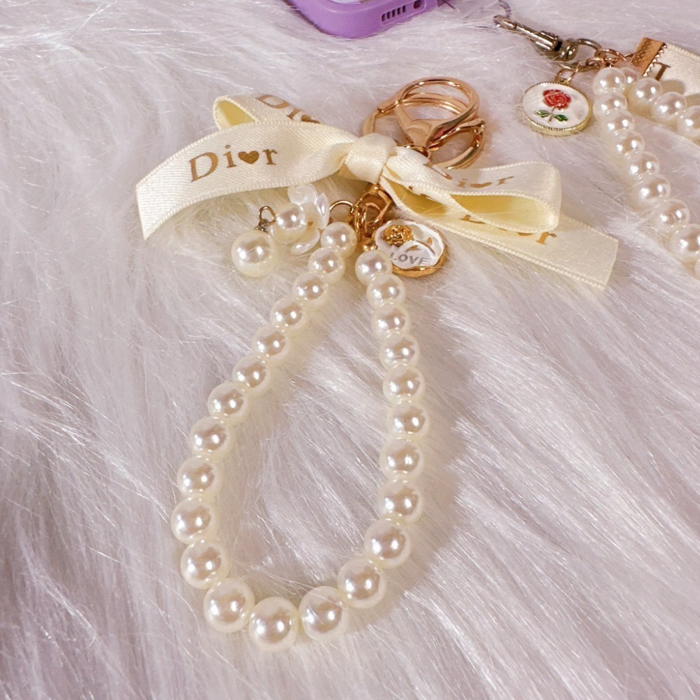 【蝴蝶結珍珠鑰匙圈】鑰匙扣 手機吊飾 手機掛件 手機掛繩 包包吊飾 包包掛飾 可愛掛件 #CP0102-規格圖5