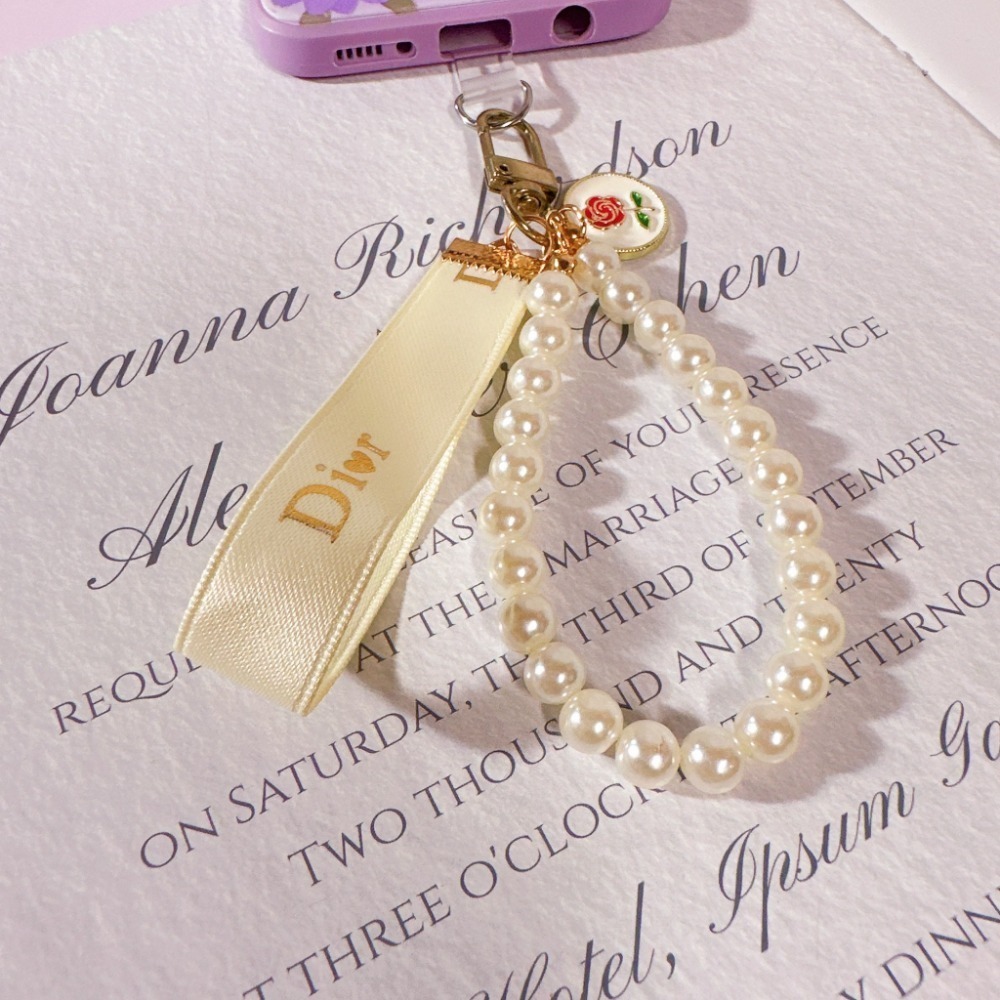 【蝴蝶結珍珠鑰匙圈】鑰匙扣 手機吊飾 手機掛件 手機掛繩 包包吊飾 包包掛飾 可愛掛件 #CP0102-規格圖5