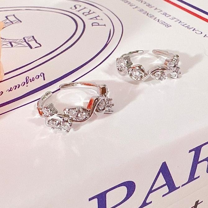 【輕奢水鑽設計款戒指】開口戒 鑲鑽戒指 造型戒指 女生戒指  CA0404-細節圖5