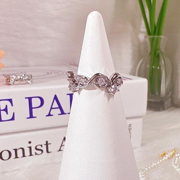 【輕奢水鑽設計款戒指】開口戒 鑲鑽戒指 造型戒指 女生戒指  CA0404-細節圖6