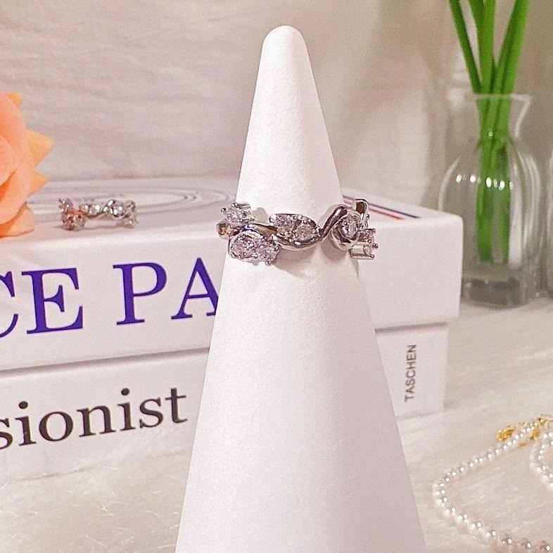 【輕奢水鑽設計款戒指】開口戒 鑲鑽戒指 造型戒指 女生戒指  CA0404-細節圖7