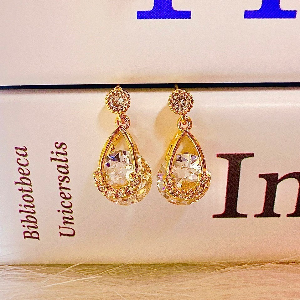 【正韓 水鑽輕奢水滴耳環】韓國飾品 韓國耳環 耳環 氣質 鑲鑽 甜美優雅 #WA7212-規格圖8