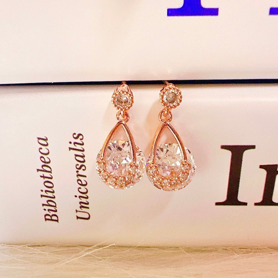 【正韓 水鑽輕奢水滴耳環】韓國飾品 韓國耳環 耳環 氣質 鑲鑽 甜美優雅 #WA7212-規格圖8