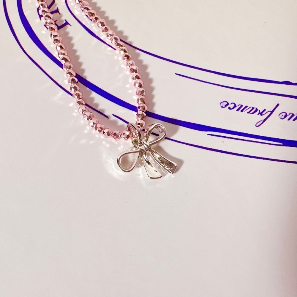 【正韓 氣質蝴蝶結碎銀項鍊】韓國飾品 韓國項鍊 女生飾品 女生項鍊 飾品 項鍊 #WA7707-規格圖5