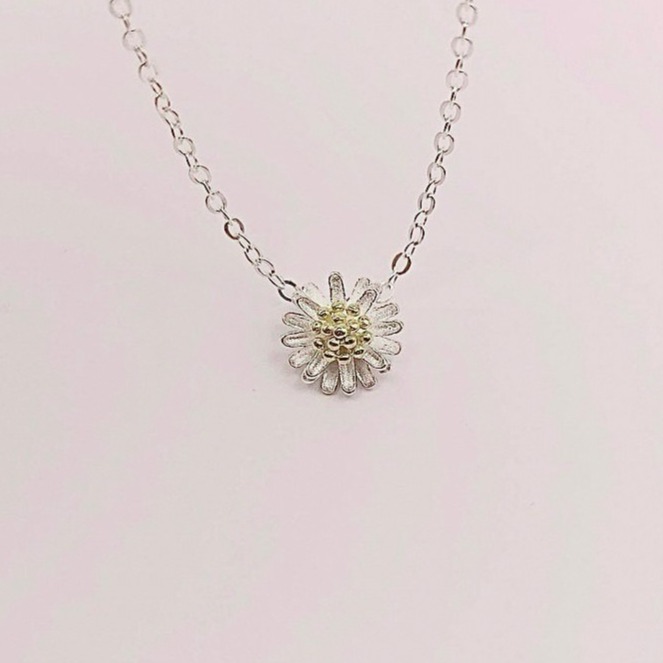 【925純銀 小雛菊項鍊】 鎖骨練 女生項鍊 首飾 飾品 #CA0228-細節圖5