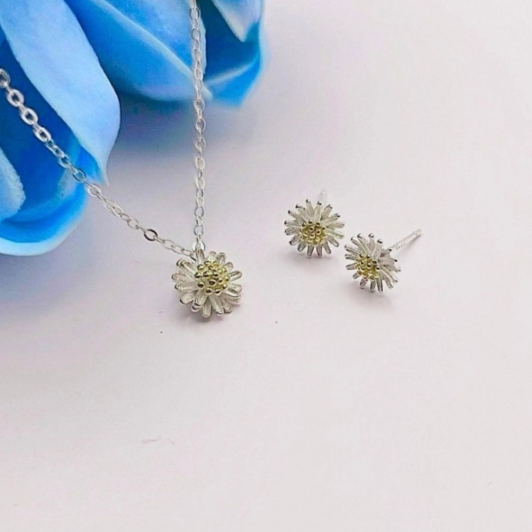 【925純銀 小雛菊項鍊】 鎖骨練 女生項鍊 首飾 飾品 #CA0228-細節圖6