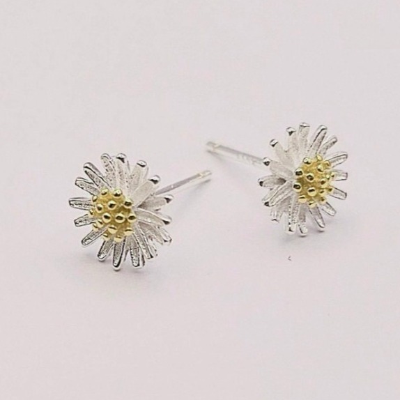 【925純銀 小雛菊造型耳環】女生耳環 飾品 首飾 耳飾 #CA0227-細節圖4