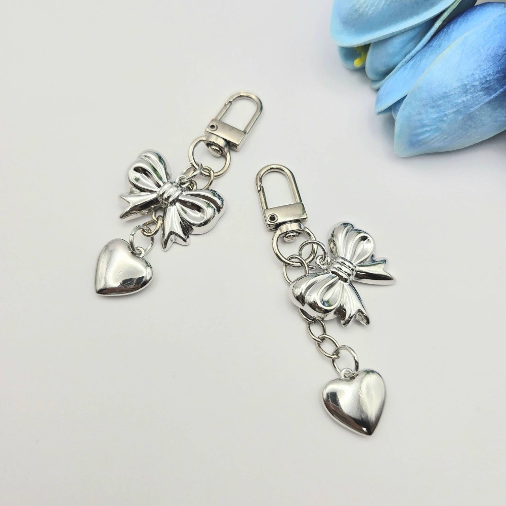 【蝴蝶結愛心垂墜吊飾】 鑰匙圈 掛飾 airpods吊飾 包包吊飾 配件 #CP0202-細節圖2