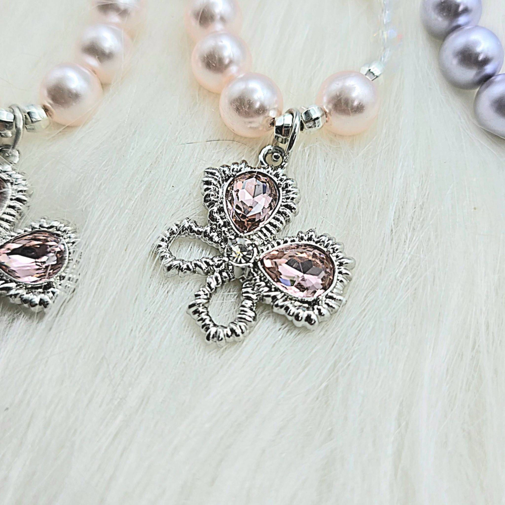 【串珠玫瑰 水鑽蝴蝶墜飾鑰匙圈】 鑰匙扣 流行包包掛件 手機掛件 壓克力吊飾 送禮 生日禮物推薦 CP0401-細節圖6