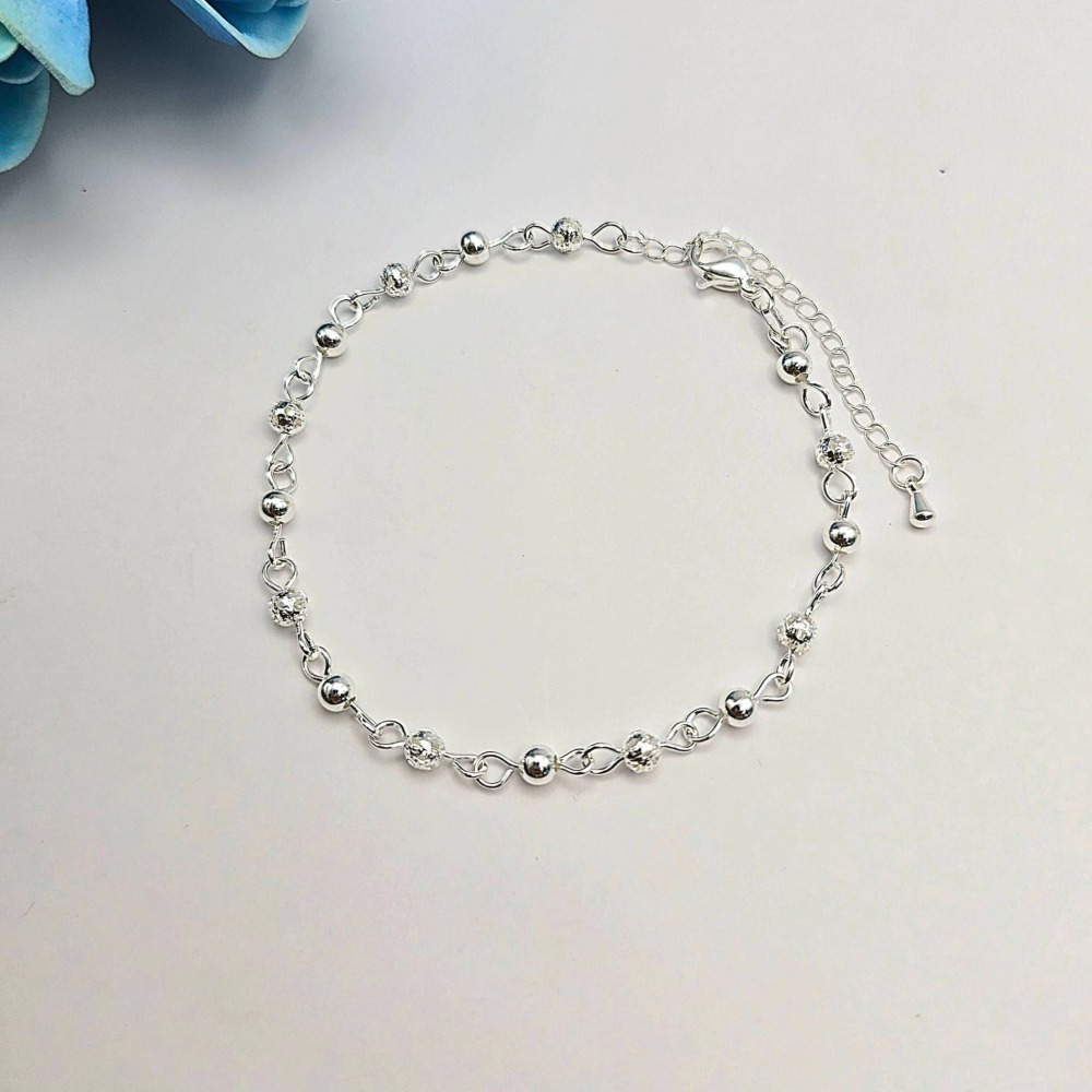 【925純銀 韓系圓珠手鍊 腳鍊】 百搭手鍊 時尚流行飾品 推薦腳鍊 女生首飾 送禮推薦 TW0005-細節圖2