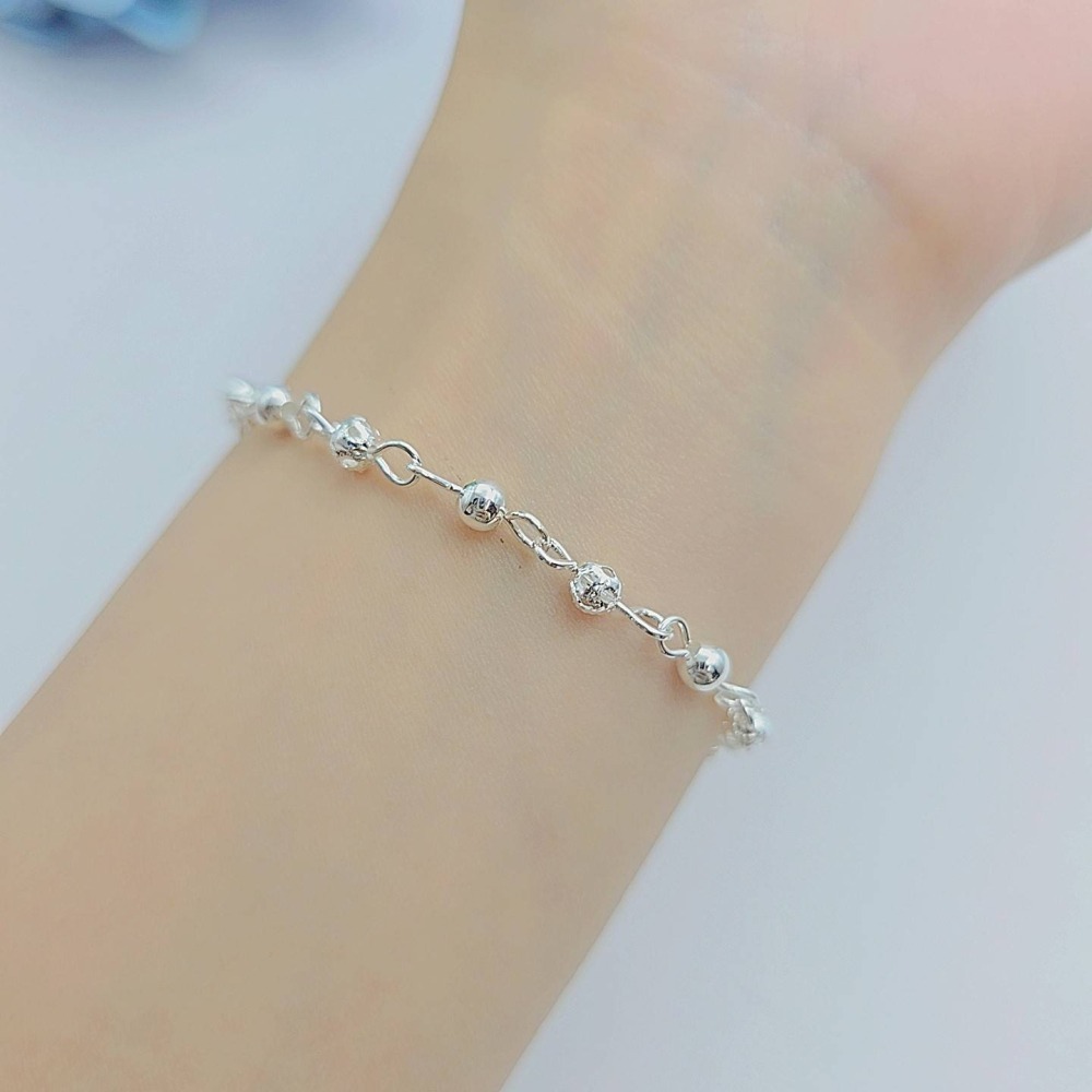 【925純銀 韓系圓珠手鍊 腳鍊】 百搭手鍊 時尚流行飾品 推薦腳鍊 女生首飾 送禮推薦 TW0005-細節圖3
