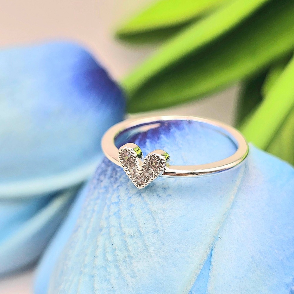 【正韓 愛心水鑽戒指】 簡約鋯石時尚戒指 韓國推薦飾品 送禮必備首飾 女生飾品 首飾 生日禮物 WA7736-細節圖2