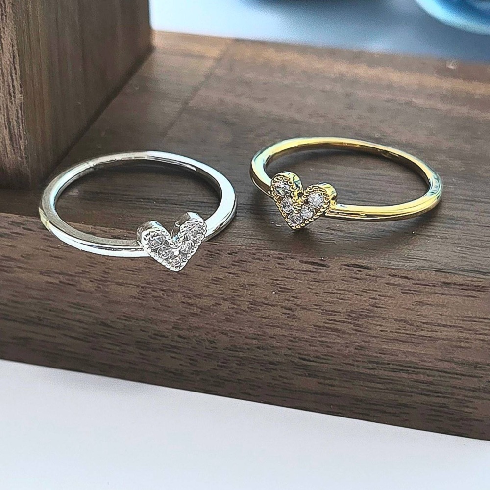 【正韓 愛心水鑽戒指】 簡約鋯石時尚戒指 韓國推薦飾品 送禮必備首飾 女生飾品 首飾 生日禮物 WA7736-細節圖4