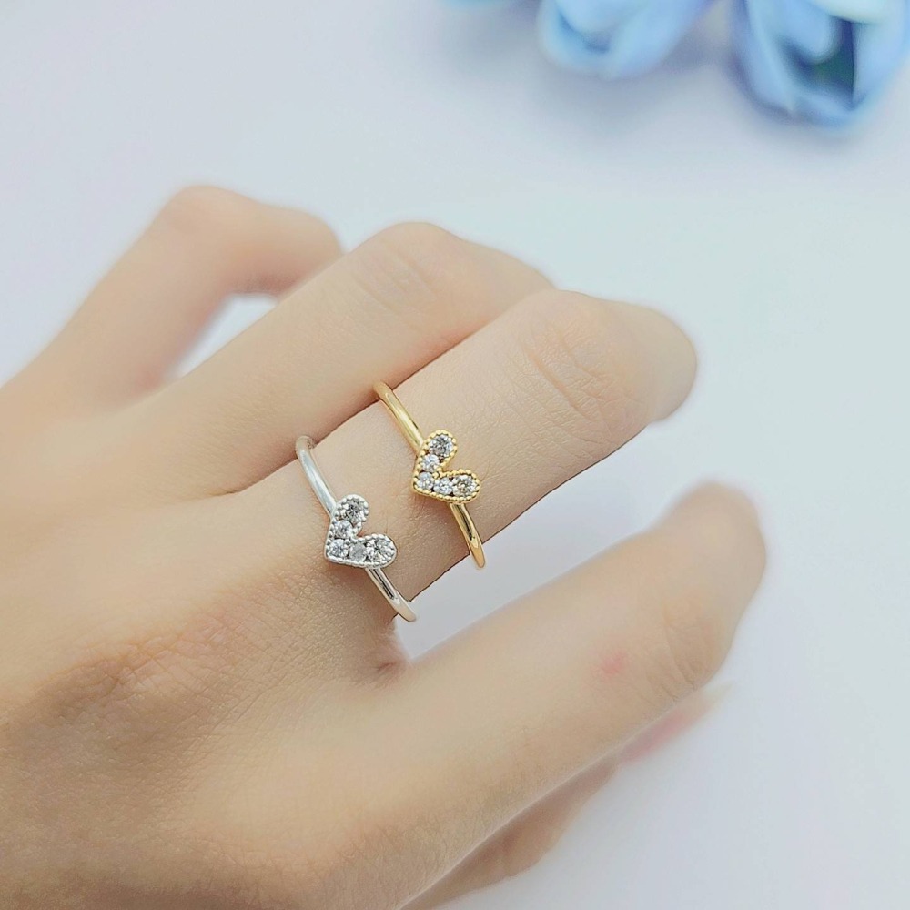 【正韓 愛心水鑽戒指】 簡約鋯石時尚戒指 韓國推薦飾品 送禮必備首飾 女生飾品 首飾 生日禮物 WA7736-細節圖5