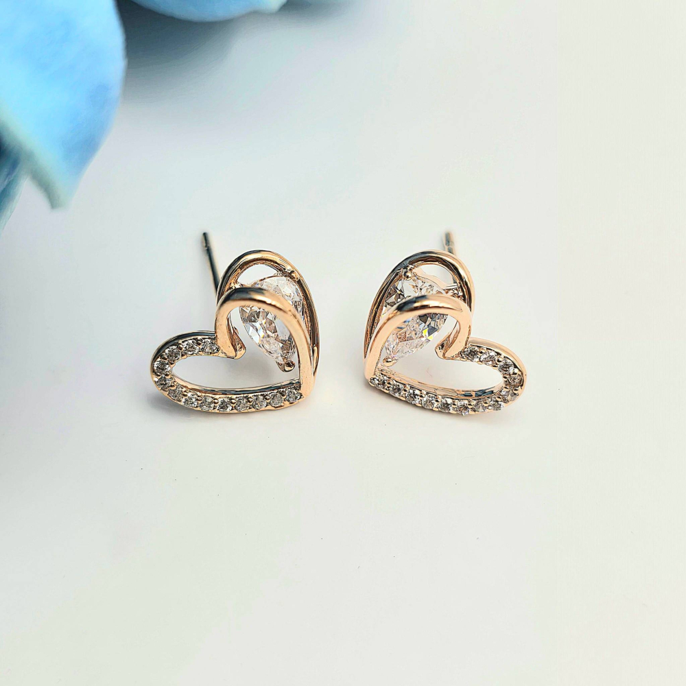 【正韓 S925銀針 愛心水鑽鏤空耳環】  韓國熱賣飾品 氣質耳環 流行時尚耳飾 女生送禮推薦 WA7227-細節圖5