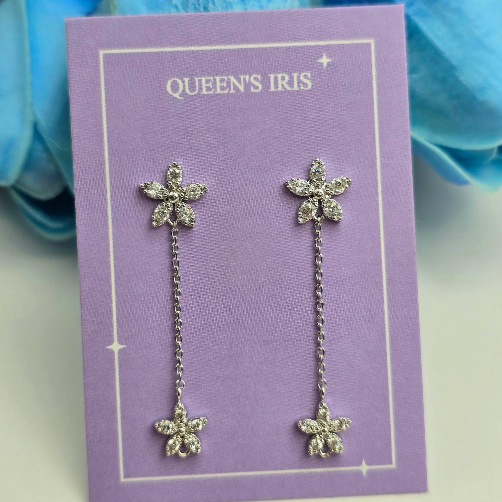 【正韓 925銀針 花朵水鑽流蘇耳環】 氣質甜美耳飾 韓國小眾飾品 生日送禮必備 推薦女生首飾 WA7231-細節圖5