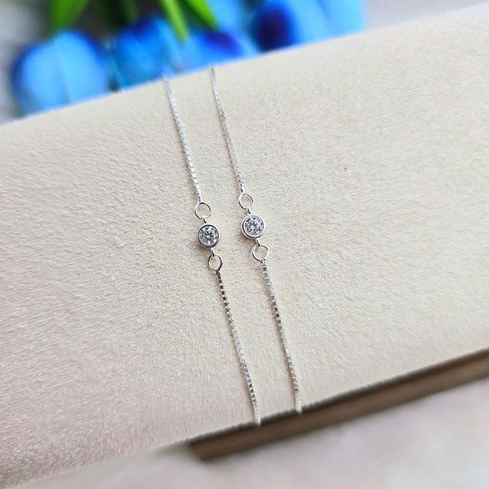 【S925純銀 簡約鋯石可調節手鍊】 日常百搭飾品 韓系甜美手飾 極簡流行手鍊 熱門推薦必買 CA0231-細節圖2