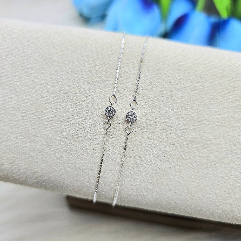 【S925純銀 簡約鋯石可調節手鍊】 日常百搭飾品 韓系甜美手飾 極簡流行手鍊 熱門推薦必買 CA0231-細節圖3