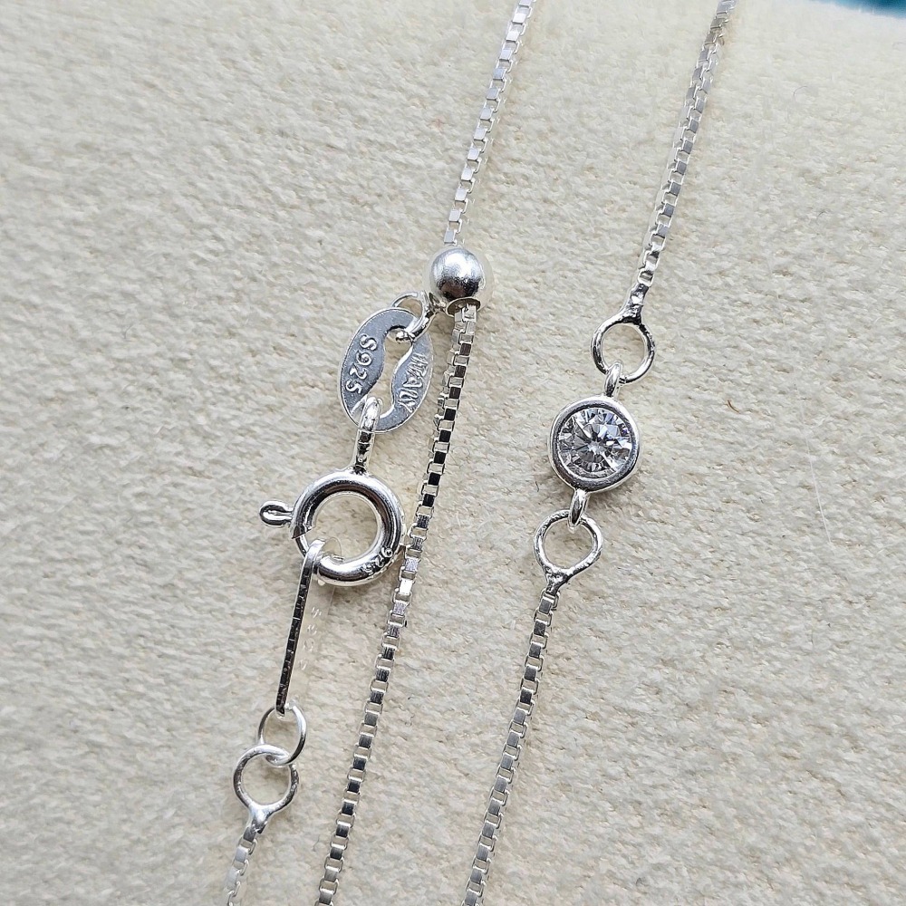 【S925純銀 簡約鋯石可調節手鍊】 日常百搭飾品 韓系甜美手飾 極簡流行手鍊 熱門推薦必買 CA0231-細節圖4