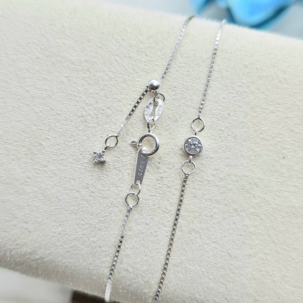 【S925純銀 簡約鋯石可調節手鍊】 日常百搭飾品 韓系甜美手飾 極簡流行手鍊 熱門推薦必買 CA0231-細節圖5