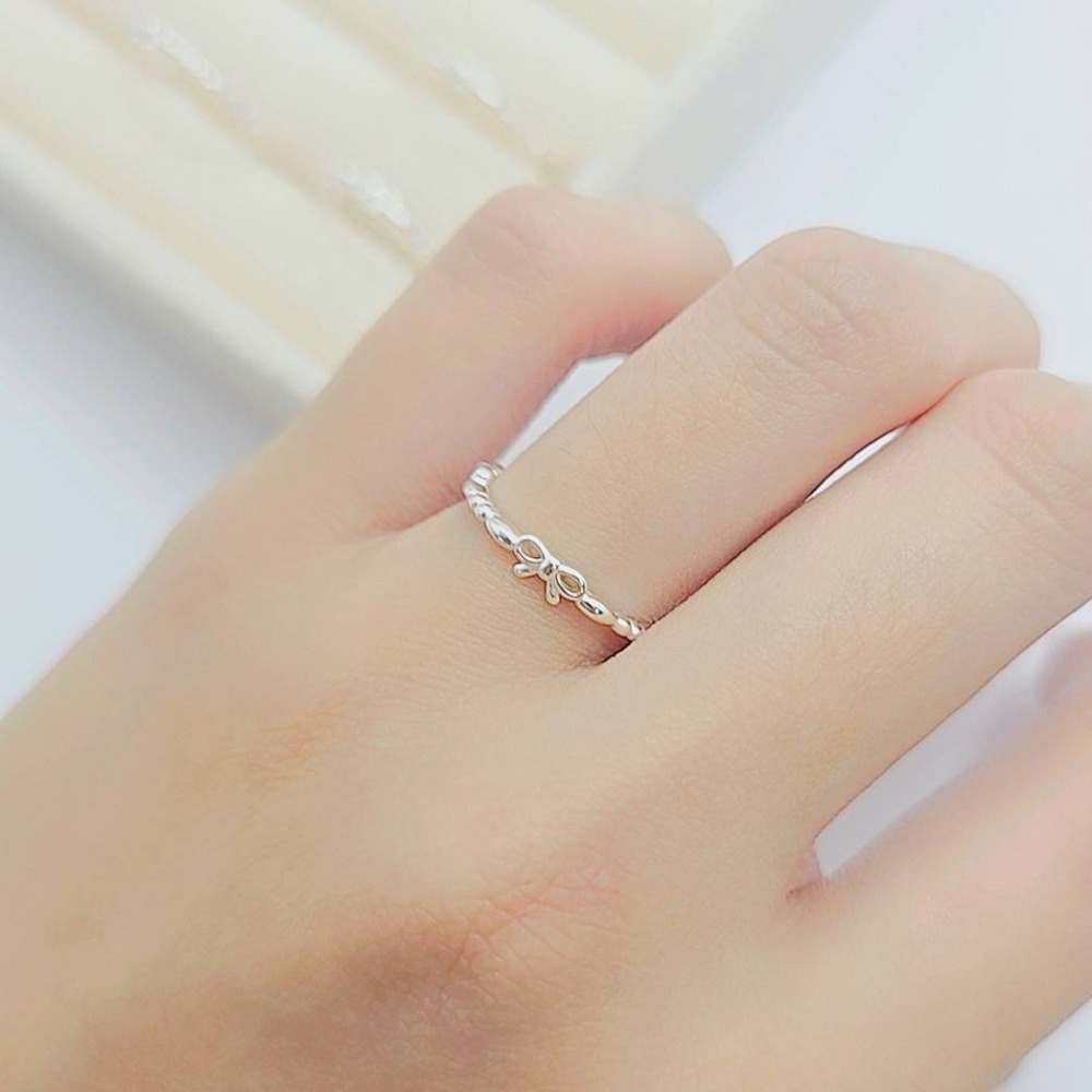 【現貨快速出】S925純銀 韓系間約蝴蝶結開口戒 氣質甜美戒指 日常百搭飾品  熱門推薦 送禮必備飾品 CA0215-細節圖4