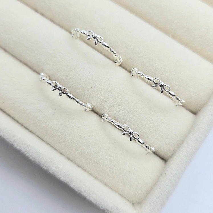 【現貨快速出】S925純銀 韓系間約蝴蝶結開口戒 氣質甜美戒指 日常百搭飾品  熱門推薦 送禮必備飾品 CA0215-細節圖5