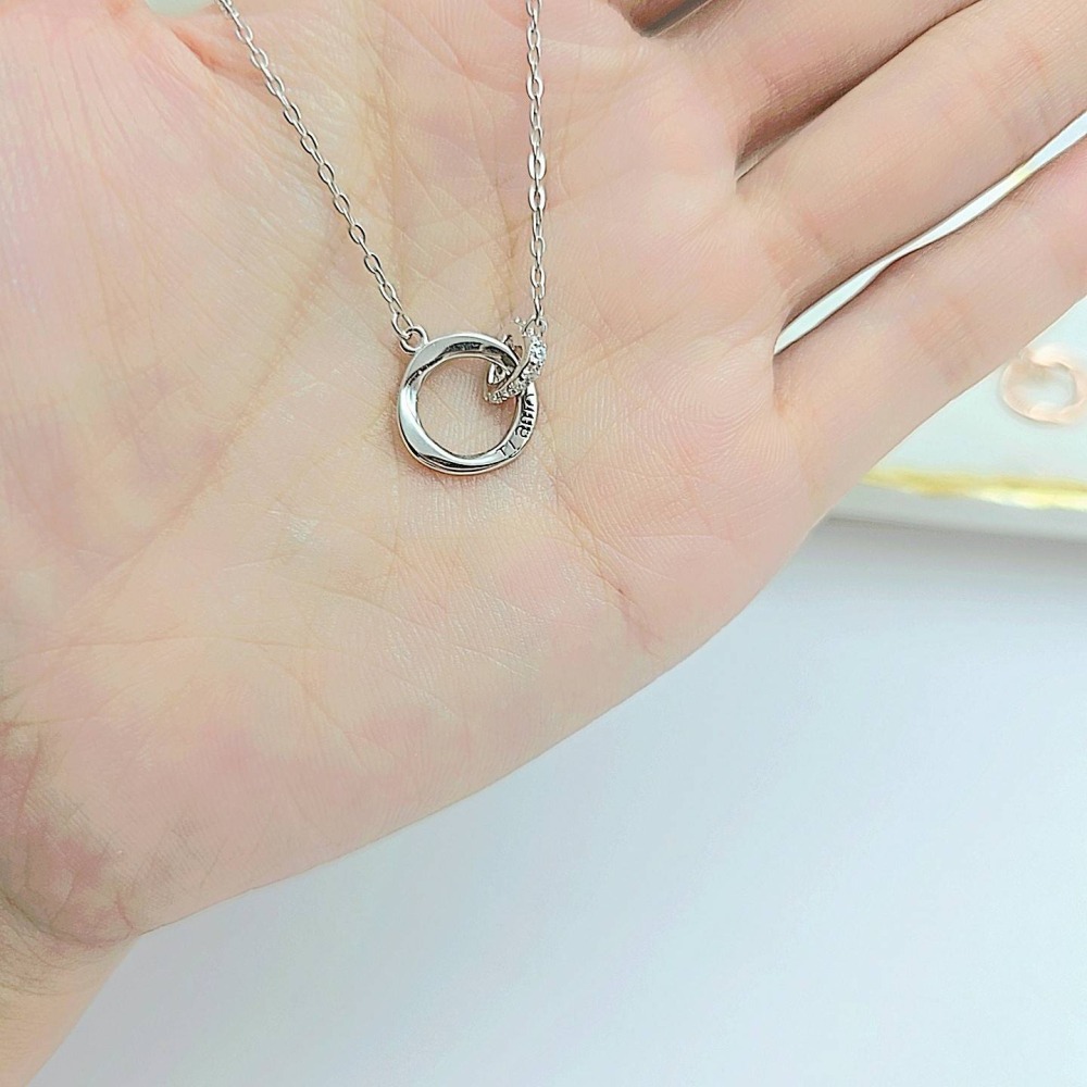【莫比烏斯之鍊】S925純銀 莫比烏斯環愛心項鍊 TI AMO我愛你刻字項鍊 情人節送禮推薦飾品 CA0207-細節圖3