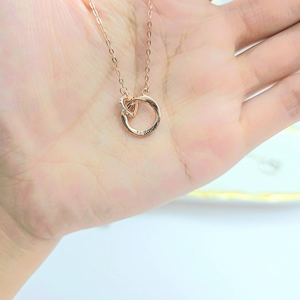 【莫比烏斯之鍊】S925純銀 莫比烏斯環愛心項鍊 TI AMO我愛你刻字項鍊 情人節送禮推薦飾品 CA0207-細節圖4
