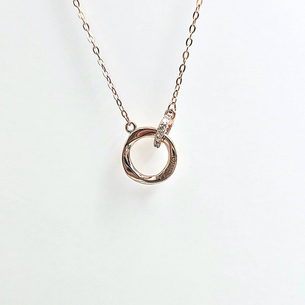 【莫比烏斯之鍊】S925純銀 莫比烏斯環愛心項鍊 TI AMO我愛你刻字項鍊 情人節送禮推薦飾品 CA0207-細節圖5